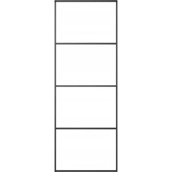 Interiérové dveře Posuvné hliníkové dveře se sklem ESG, 76x205 cm, černé