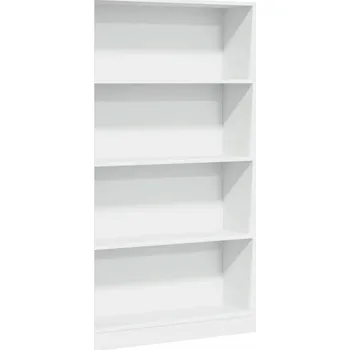 Knihovna Knihovna s policemi, dřevěný materiál, bílá, 80x24x143 cm