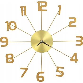 Hodiny Nástěnné hodiny, kovové, 50 cm, zlaté