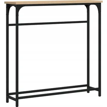 Konferenční stolek Konzolový stolek s kovovým rámem, dub Sonoma 75x19,5x75 cm