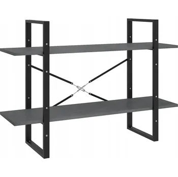 Knihovna Industriální regál na knihy, masivní borovicové dřevo, šedý, 100x30x70 cm