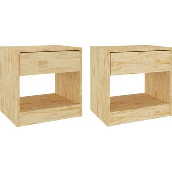 Noční stolek Rustikální Noční Stolky z Masivního Borovicového Dřeva 40x31x40 cm