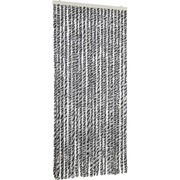 Síť proti hmyzu Závěs proti hmyzu z polypropylenového šenilu, 90x220 cm, šedo-černý