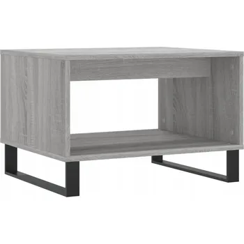 Konferenční stolek Konferenční stolek z dřevotřísky a železnými nohami, šedý dub So