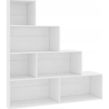 Knihovna Regál na knihy s 6 otevřenými policemi, bílý, 155 x 24 x 160 cm