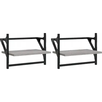 police Nástěnná police z dřevotřísky, šedý dub sonoma, 40x25x30 cm