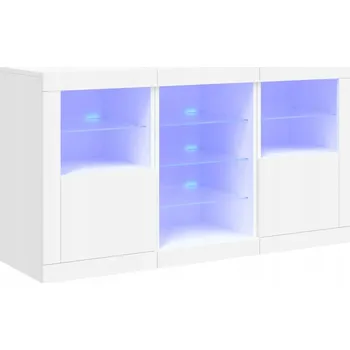 Komoda Komoda s LED RGB osvětlením, bílá, 123x37x67 cm, dřevotříska