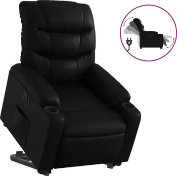 Křeslo Rozkládací Křeslo pro Seniory s Funkcí Zvedání, Černé, 75,5x93x99,5 cm