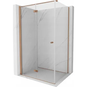 MEXEN MIST-F SPRCHOVÝ KOUT LEVÝ 120X90 TRANSPARENTNÍ MĚĎ KARTÁČOVANÁ