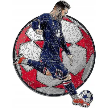 Dřevěná hračka Dřevěné Puzzle Messi PSG FC BARCELONA velké Lewandowski Barca hit DÁREK 160 dílků