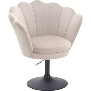 LuxuryForm DESIGN Křeslo FREY VELUR na černém talíři - latte