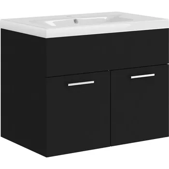 Koupelnový nábytek Skříňka pod umyvadlo s keramikou, černo-bílá, 60 x 38,5 x 46 cm