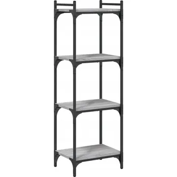 Knihovna Regál na knihy s kovovým rámem, šedý dub sonoma, 40x30x120 cm