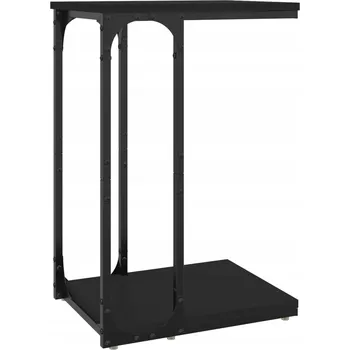 Konferenční stolek Odkládací stolek v industriálním stylu s deskou a poličkou, černý, 40x30x60 cm