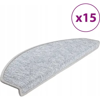 Nášlap na schod Protiskluzové nášlapy na schody z tuftovaného PP, světle šedé 65x24x4 cm