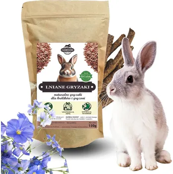 Krmivo pro hlodavce Kousátka pro králíky a hlodavce SAMFARM - Lněná KOUSÁTKA polský LEN 150g