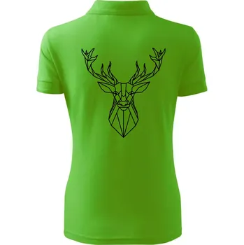 Geometrie - jelen - Polokošile dámská Pique Polo - M ( Apple Green )