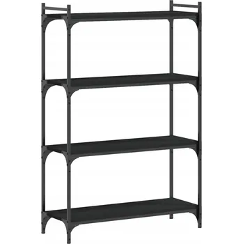 Knihovna Regál na knihy s nastavitelnými nožičkami, černý, 80x30x120 cm, dřevotříska