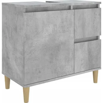 Koupelnový nábytek Koupelnová skříňka z eukalyptového dřeva, šedá betonu, 65x33x60 cm