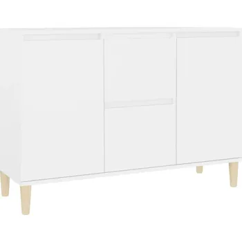 Komoda Skříňka se 2 zásuvkami a dvířky, bílá, 101x35x70 cm