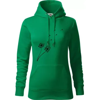 Dámská mikina Pampeliška - Mikina dámská Cape s kapucí - XS ( Středně zelená )
