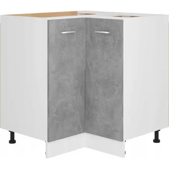 Komoda Rohová skříňka Lyon, 75,5x75,5x81,5 cm, šedá betonu