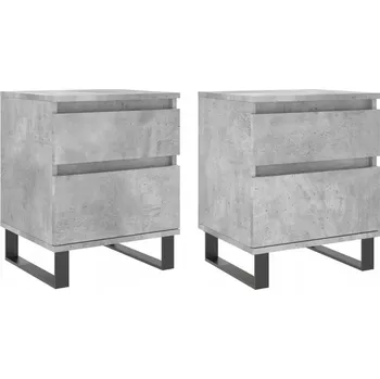 Noční stolek Noční stolek z materiálu na bázi dřeva, šedá betonu, 40x35x50 cm