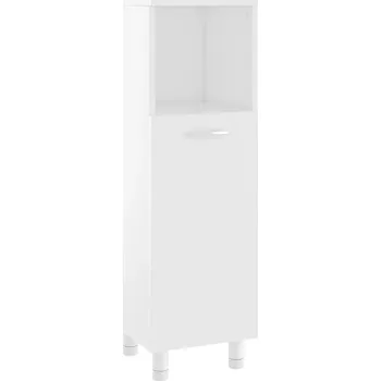 Koupelnový nábytek Elegantní bílá koupelnová skříňka, 30x30x95 cm, s úchytem