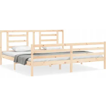 Postel Dřevěná borovicová postel 205,5 x 205,5 x 100 cm, neošetřená, s čelem