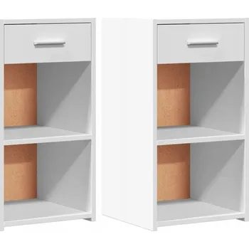 Noční stolek Noční stolek z dřevotřísky, bílý, 35x34x65 cm