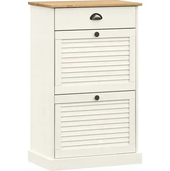 Botník Botník VIGO, masivní borovicové dřevo, bílá, 60x35x96 cm