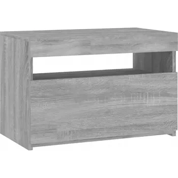 Televizní stolek TV stolek s RGB LED osvětlením, Šedý dub Sonoma, 60x35x40 cm