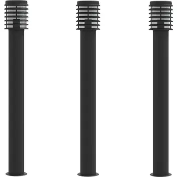 Stojací lampa Stojací zahradní lampa, Nerezová Ocel, Černá, 14x14x110 cm, IP44