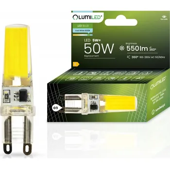 Žárovka LED žárovka G9 Kapsle 5W = 50W 550lm 6500K Studená bílá 360° FILAMENT LUMILED