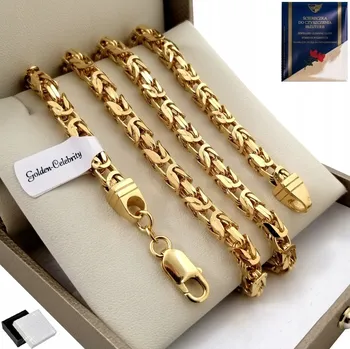 Řetízek PÁNSKÝ ZLATÝ ŘETÍZEK ROYAL WEAVE 70cm/5mm STŘÍBRO 925 + ZLATO 585