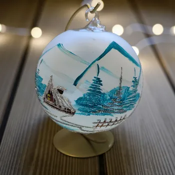 Svícen Skleněná koule na svíčku - tyrkysová