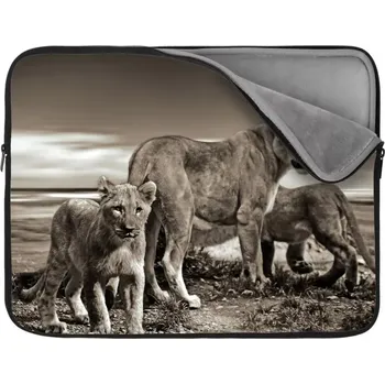 pouzdro na notebook Sablio Obal na notebook Lvice a lvíčata - 17"