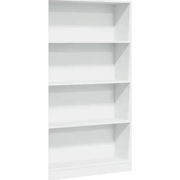 Knihovna Knihovna s otevřenými policemi, bílá, 80 x 24 x 143 cm