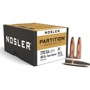 Příslušenství pro sportovní střelbu Střely Nosler Partition .270 Cal, dia .277, 160grs (50 ks)