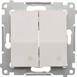 Vypínač křížový 2 násobný, řazení 7+7, 10 AX / 230 V~, bezšroubové svorky, Simon 54 DW7/2.01/11, bílá