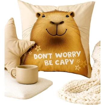 Povlak na dekorativní polštářek Povlak 40 x 40 polštáře Supreme Style Kapybara velké morče