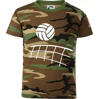 Chlapecké tričko Volejbalová síť - Dětské maskáčové triko - 104-110cm / 3-4 roky ( Hnědý maskáč )