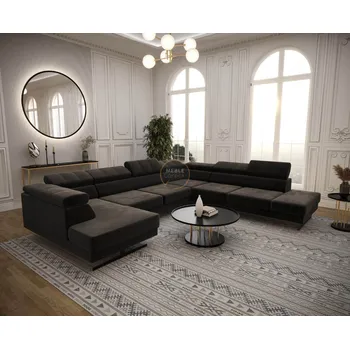 Sedací souprava Nábytek PEGAS s.r.o. Rohová sedací souprava EMPORIO MAX II 300X350X180 - hnědá , pravá