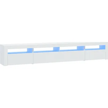 Televizní stolek TV stolek s RGB LED osvětlením, bílý, 240x35x40 cm