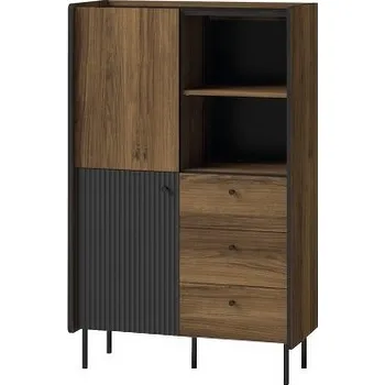 Knihovna Systém "PRESTIGO" P4 (Regál 2D3S) - Barva: černá/san sebastian