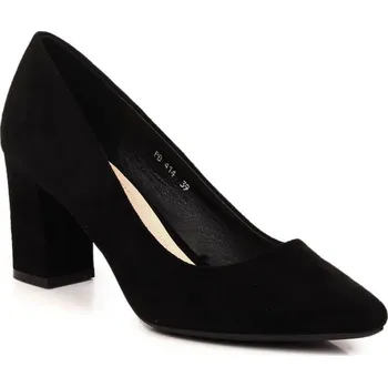 Dámské lodičky Sergio Leone W SK403A černé semišové lodičky na jehlovém podpatku 38