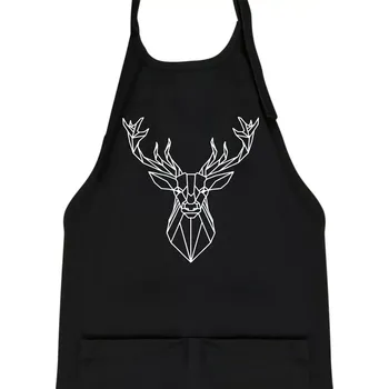Kuchyňská zástěra Geometrie - jelen - Dětská zástěra na vaření - Univerzální velikost ( Černá )