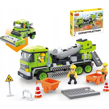 ostatní stavebnice Sada kostek Cogo – Nákladní auto Betonárna + Stavební tým 369 dílů