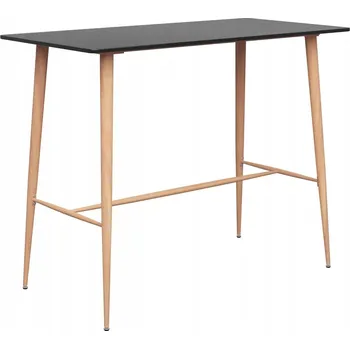 Jídelní stůl Barový stůl MDF s kovovýma nohama, černý, 120x60x105 cm