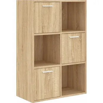 Komoda Multifunkční skříňka dub sonoma 60x29,5x90 cm se 6 přihrádkami